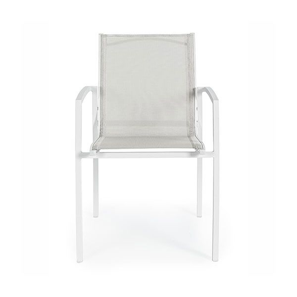 Sedia da Giardino con Braccioli Bizzotto Hilla in Alluminio Colore Bianco Cloud - 0662921