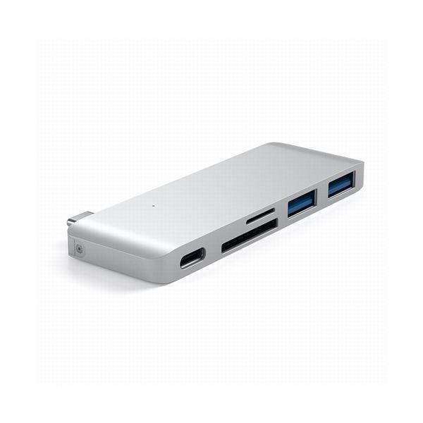 Hub Usb-c Con Card Reader E Porta Usb-c Pass-through Silver - Satechi - STC.ST-TCUPS