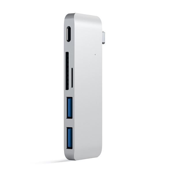 Hub Usb-c Con Card Reader E Porta Usb-c Pass-through Silver - Satechi - STC.ST-TCUPS