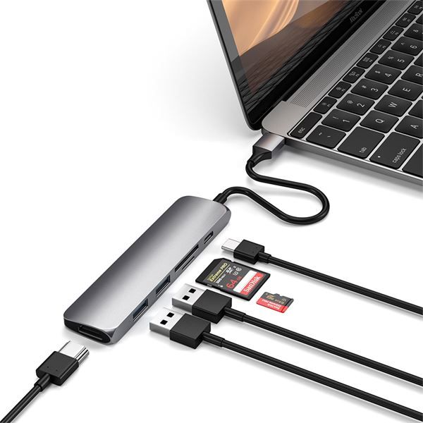 Adattatore Usb-c Slim Multimedia V2 Space Gray - Satechi - STC.ST-SCMA2M