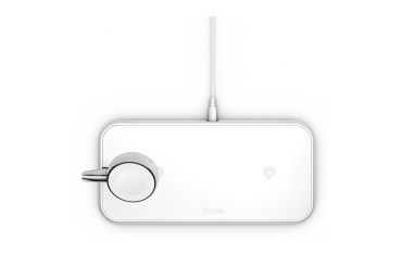 Tappetino Di Ricarica Wireless Qi Doppio + Watch 10w - Alluminio Bianco -  Zens - ZNS.ZEDC05W/00