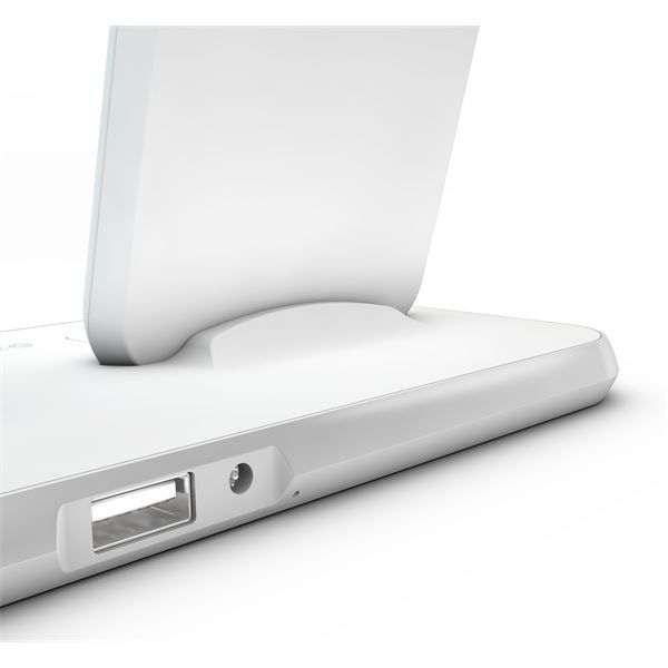 Supporto Ricarica Wireless Qi + Lightning + Usb In Alluminio - Bianco - Zens - ZNS.ZEDC06W/00