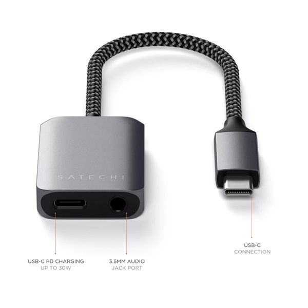 Adattatore Usb-c Pd Audio - Space Gray - Satechi - STC.ST-UCAPDAM