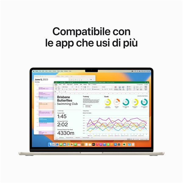 Macbook Air 15\" M2 Chip 8-core Cpu 10-core Gpu 256gb - Galassia - Apple - APP.MQKU3T/A