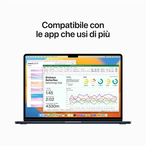 Macbook Air 15\" M2 Chip 8-core Cpu 10-core Gpu 256gb - Mezzanotte - Apple - APP.MQKW3T/A