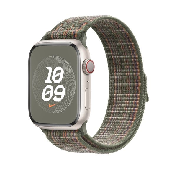 Cinturino Nike Sport Loop Sequoia/arancione 45mm - Apple - APP.MTL63ZM/A