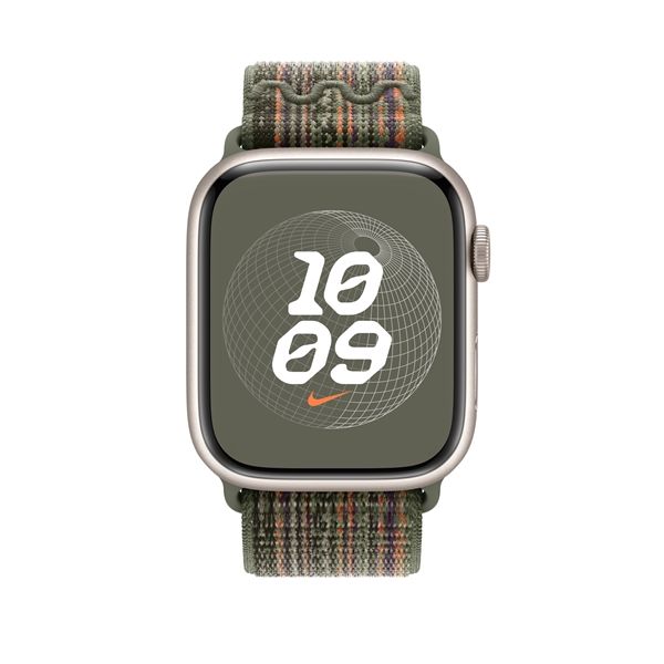 Cinturino Nike Sport Loop Sequoia/arancione 45mm - Apple - APP.MTL63ZM/A