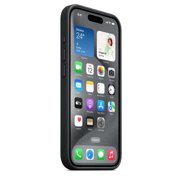 Custodia Magsafe In Tessuto Per Iphone 15 Pro - Nero - Apple - APP.MT4H3ZM/A