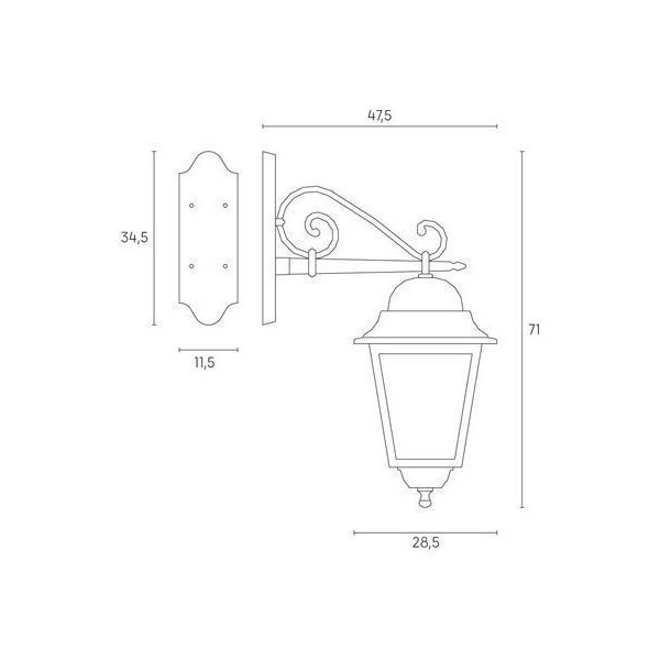 Applique In Basso Maxi E27 Sovil Amalfi Nero - 581/06