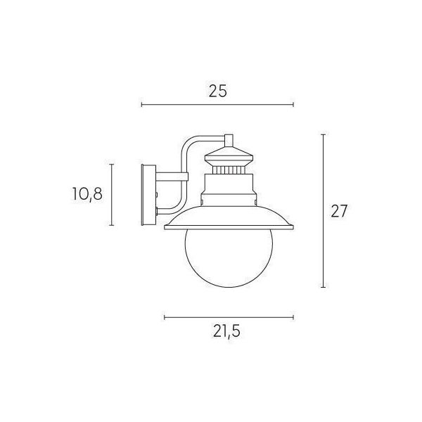 Applique In Basso Media E27 Sovil Calipso Caffe' - 590/27