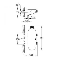 Miscelatore Termostatico Grohe Grohtherm SmartControl 2 vie con combinazione esterna/incasso - 34714000