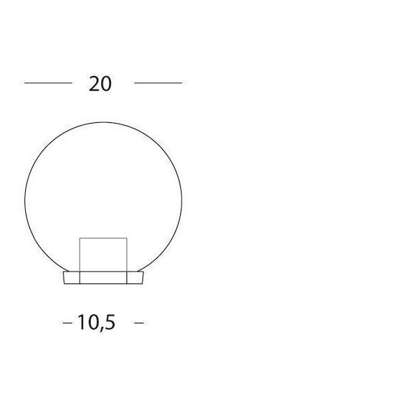 Testa-palo D.60 Fume\' D.200 E27 Sovil Globo Nero - 409/06