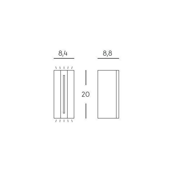 Applique Bi-emissione 4wx2+3w Led 4000k Sovil Vision Grafite - 99123/16