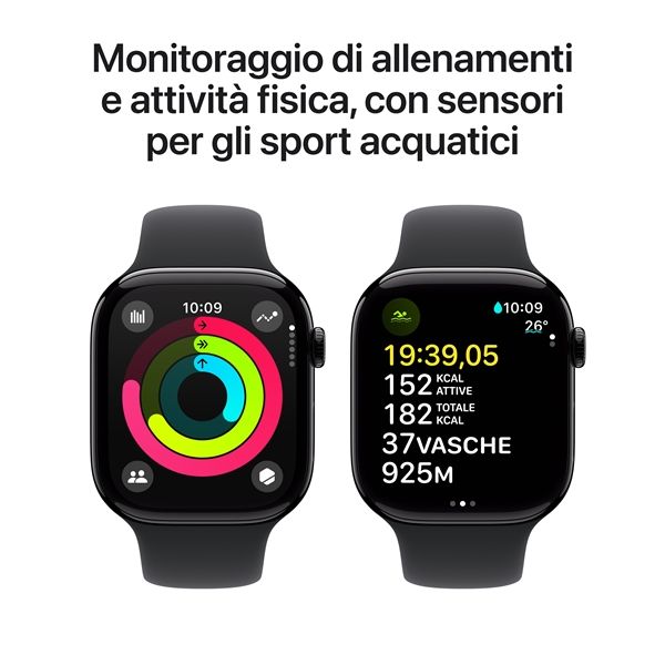 Watch Serie 10 Gps 46mm Alluminio Jet Black - Cinturino Sport Nero M/l - Apple - APP.MWWQ3QL/A