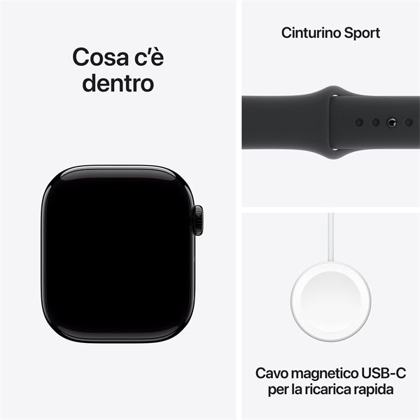 Watch Serie 10 Gps 42mm Alluminio Jet Black - Cinturino Sport Nero S/m - Apple - APP.MWWE3QL/A