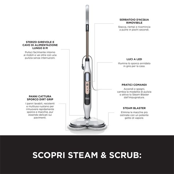 Scopa A Vapore Lavapavimenti Shark Steam Mop Con Steam Blaster - Shark - SHR.S8201EU