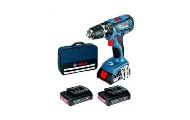 Trapano avvitatore professionale BOSCH GSB 18-2-LI Plus + 3 batterie,  caricabatterie, inserti e borsa