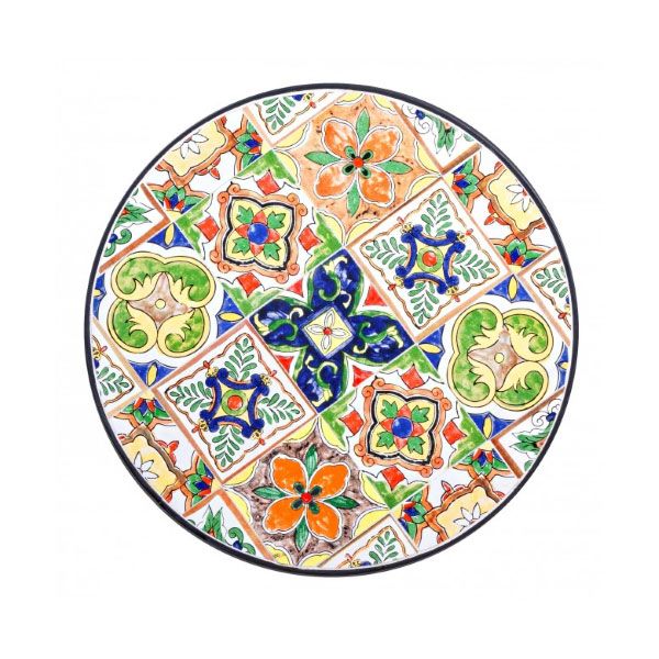 Tavolo Rotondo da Giardino Bizzotto Paloma in Acciaio e Ceramica D60CM - 0806086