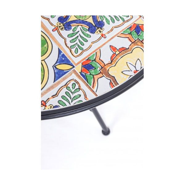 Tavolo Rotondo da Giardino Bizzotto Paloma in Acciaio e Ceramica D60CM - 0806086